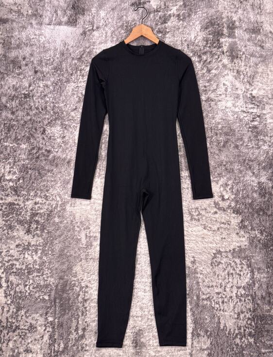 Adanola Pants - Adanola Unitard Jumpsuit Small Womens Black Long Sleeve Thumbholes
